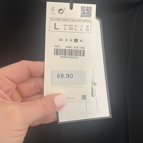 Zara Large Black Pants with side studded piping. New with tags! - Picture 3 of 6